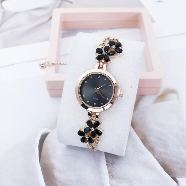 Explosive Flower Diamond Women's Watch Korean Fashion Female Student Pull-out Bracelet Watch High-value Women's Watch