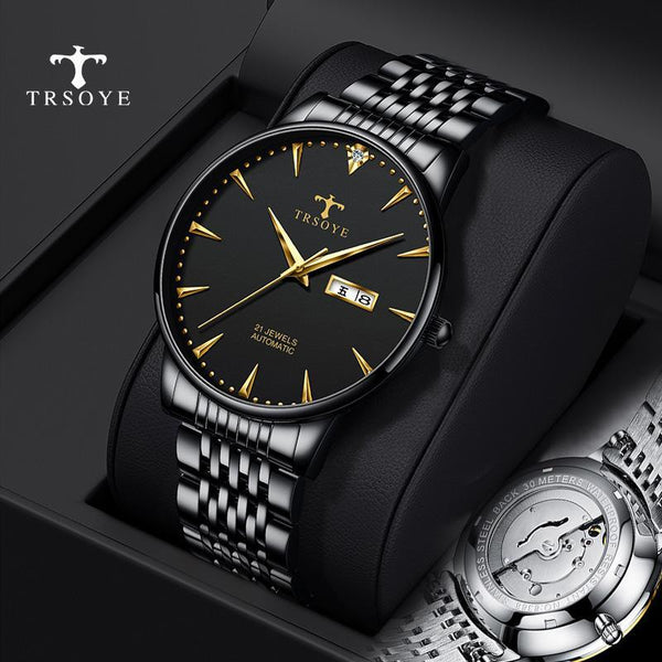 Swiss automatic pure mechanical watch men's watch ultra-thin waterproof hollow tourbillon calendar retro domestic watch