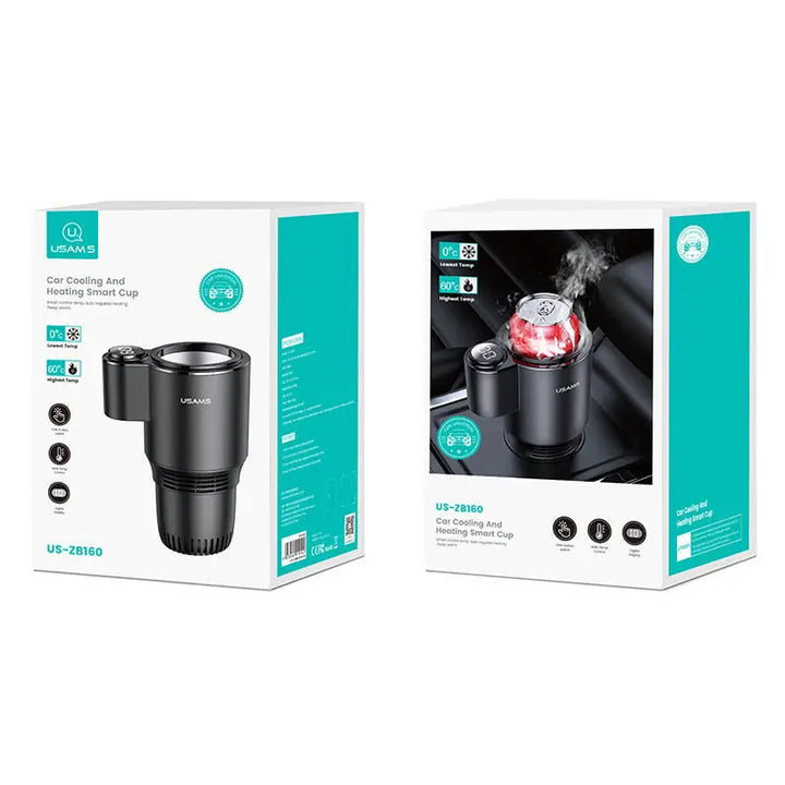 USAMS US-ZB160 Digital Display Smart Car Heating & Cooling Cup – Advanced Car Accessory for Temperature Control